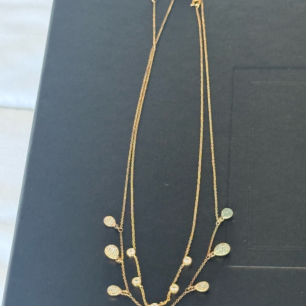 Nadri Gold Necklace with Crystal Diamondique Accents